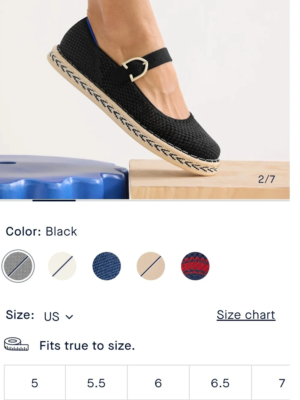 Rothy's Espadrille Mary Jane in Black with Gold Buckle